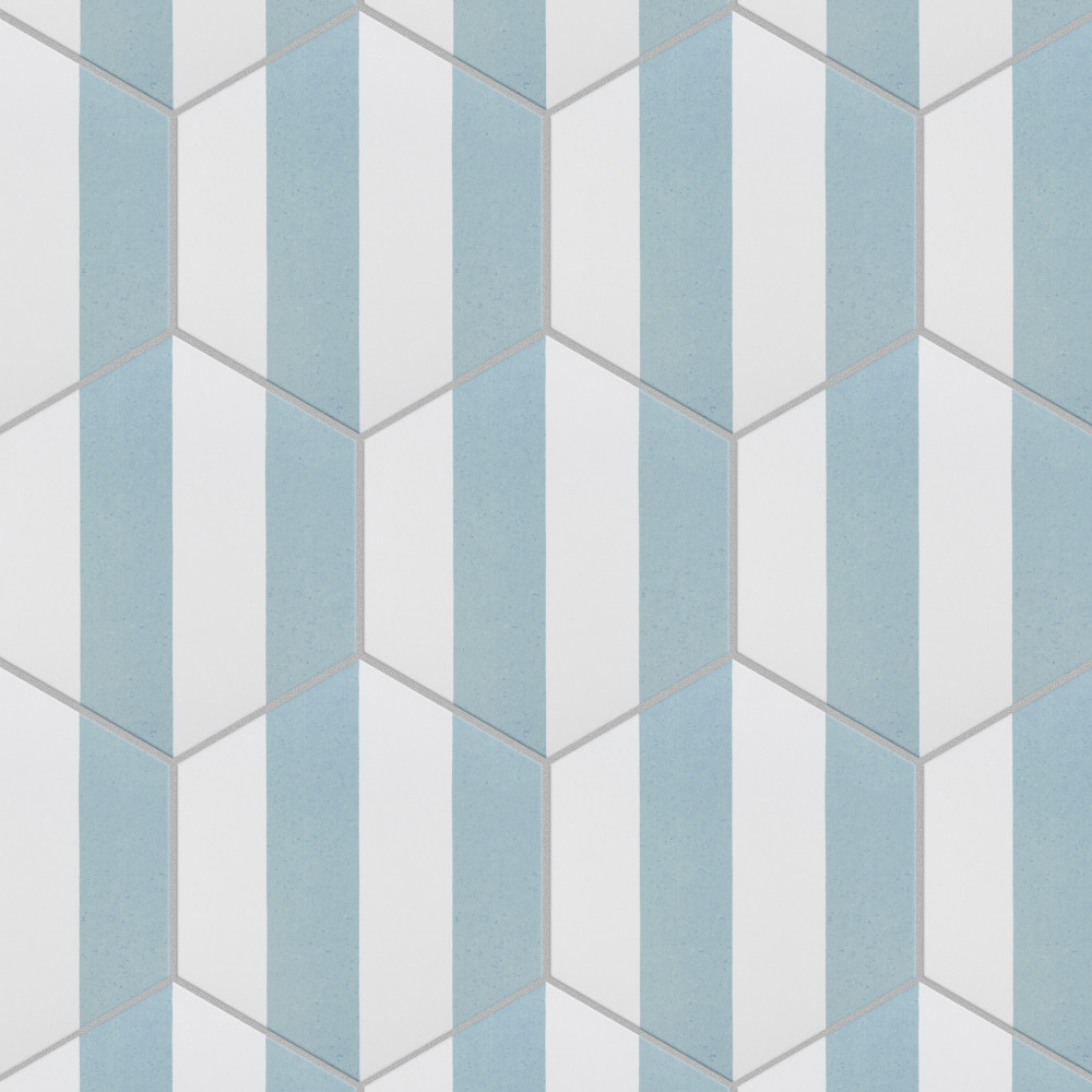 Porto Capri Hex Aqua 8-5/8 in. x 9-7/8 in. Porcelain Floor and Wall Tile