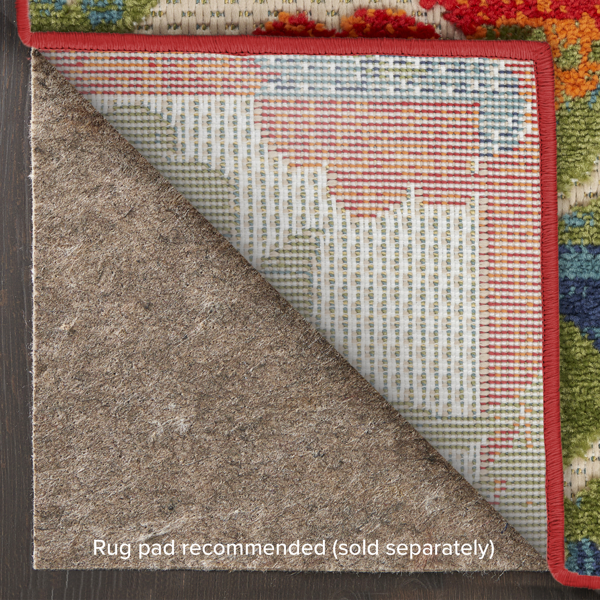 Nourison Aloha 7'10" x 10'6" Red Multicolor Farmhouse Rug
