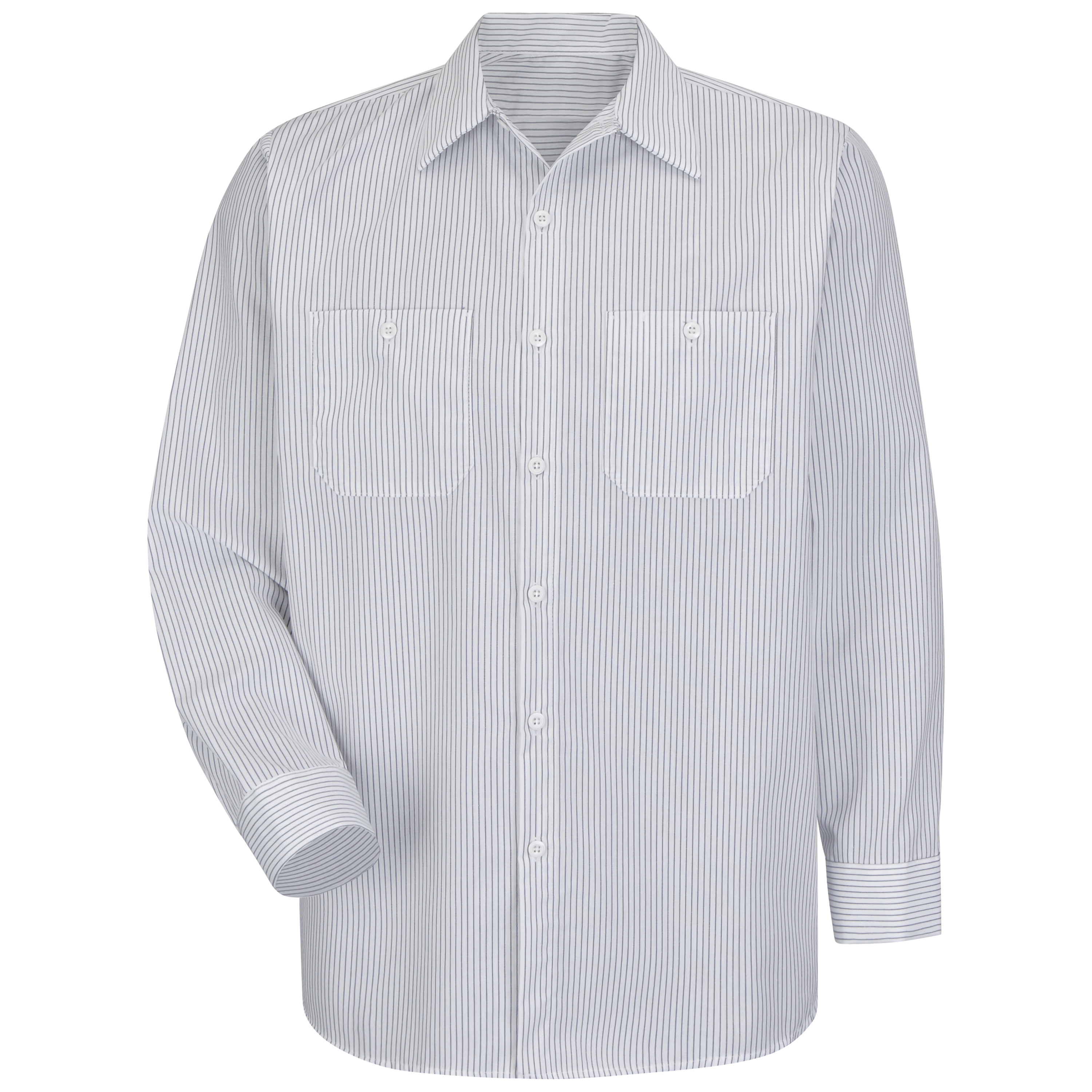 Red Kap Men's Long Sleeve Industrial Striped Work Shirt - Picture 13 of 19