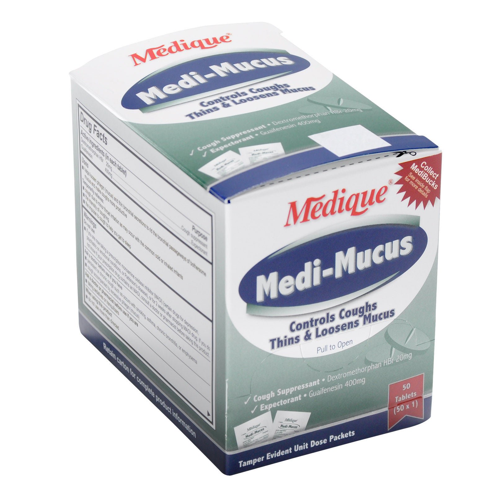Medique® Medi-Mucus Cough Suppressant and Expectorant Cold & Cough Relief Tablet