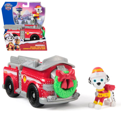 PAW Patrol, Marshall Holiday Fire Truck, with Christmas Wreath & Ribbon, Marshall Toy Figure &  Firetruck, Kids Toys for Boys & Girls Ages 3 and Up