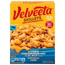 Velveeta Ultimate Cheeseburger Mac One Pan Dinner Kit with Cheese Sauce & Seasonings, 11.5 oz Box