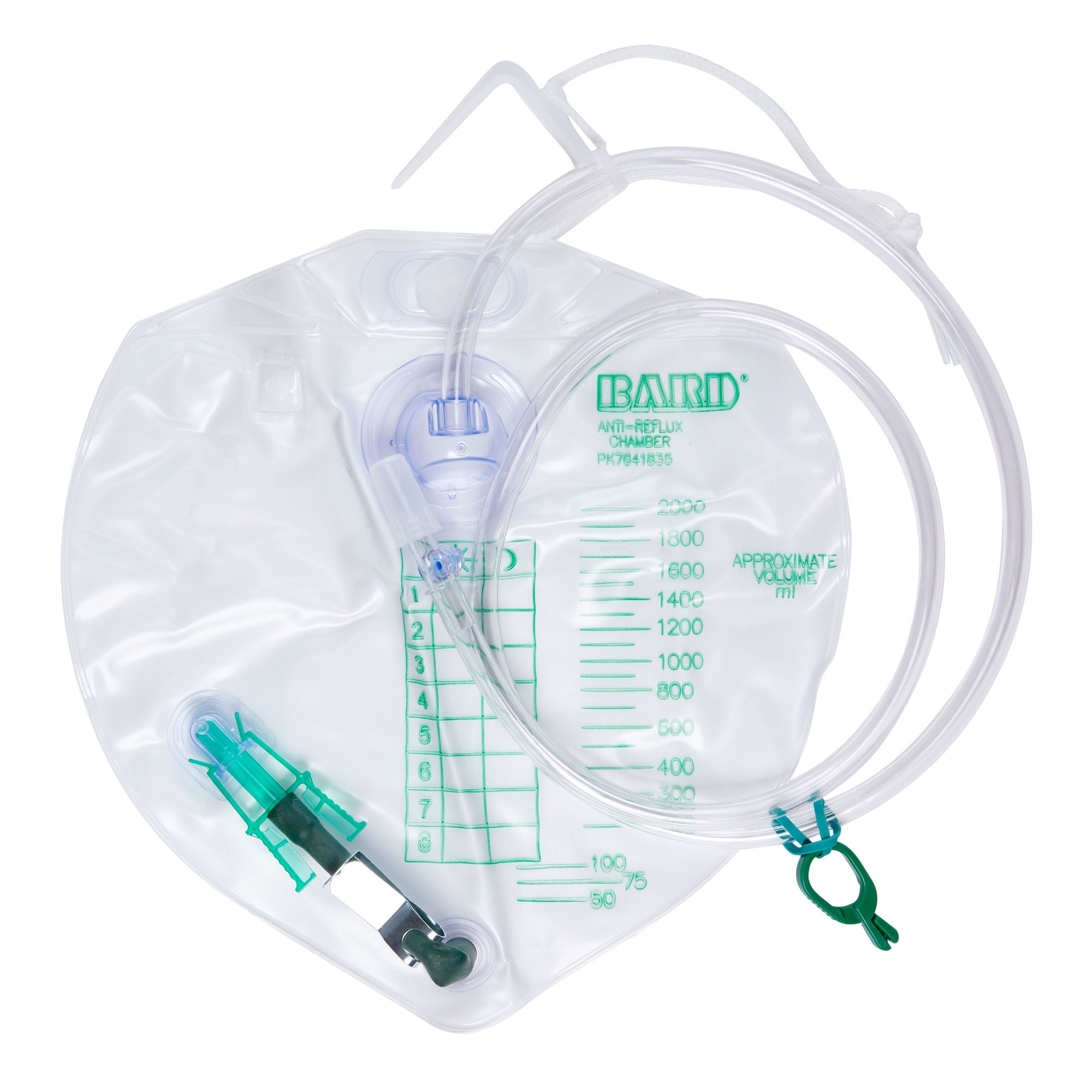 Bard® Urinary Drain Bag with Anti-Reflux, 1 Hook, 2000 mL