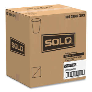 Solo, Single-Sided Poly Paper Hot Cups, 8 oz, White