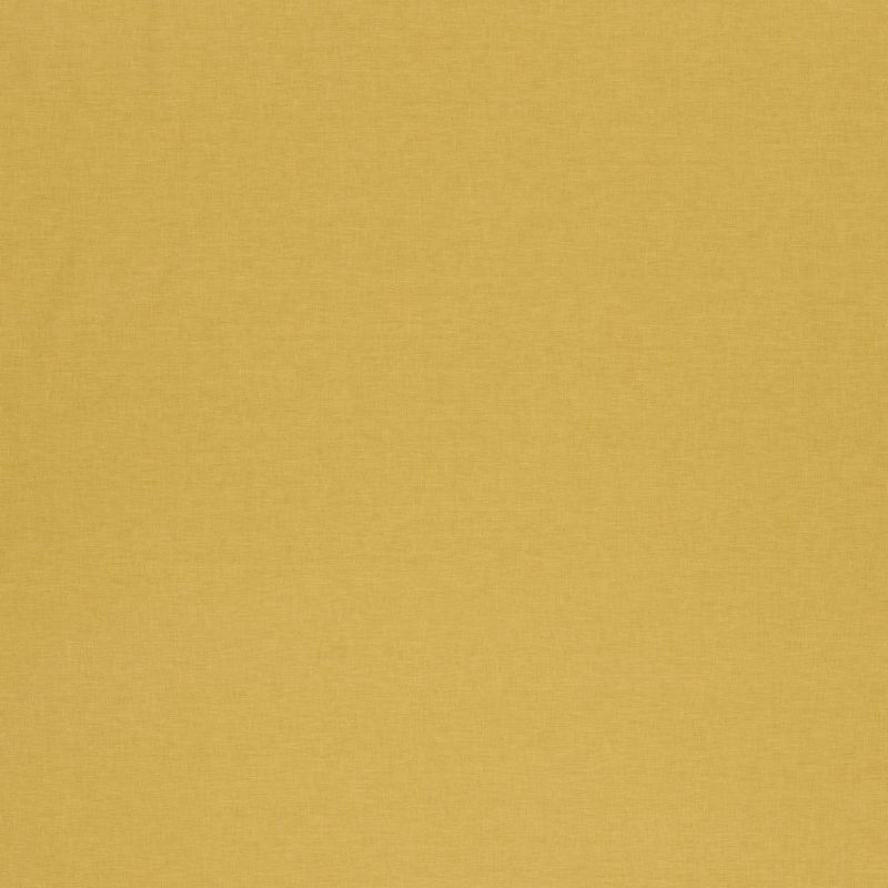 Mustard-yellow textured linen curtain, fully closed and covering the frame, with subtle weave and faint vertical creases; soft, even lighting suggesting an interior wall or window concealed behind it.