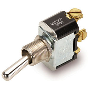 90 Series, Toggle Switch, Phenolic, Bushing Mounting, Screw Terminal, 1-Pole, 15/10A, 125/250V ac, Metallic