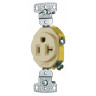 tradeSELECT® 20A 125V 2P3W NEMA 5-20R Side-Wired Self-Grounding Straight Blade Single Receptacle Ivory