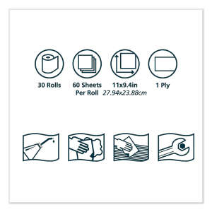 Tork, ShopMax High Absorbency, Heavy Duty, 1 ply, 9.40"x11.00", Paper, Industrial Wipers, Blue