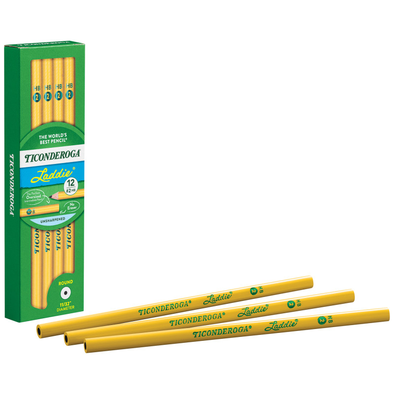 Laddie%C2%AE+Wood-Cased+Pencils+without+Eraser%2C+%232+HB+Soft%2C+Yellow%2C+12+Count