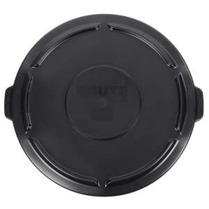 Rubbermaid Commercial, BRUTE, Self-Draining, Round, Plastic, 55 gal, Black, Receptacle Lid