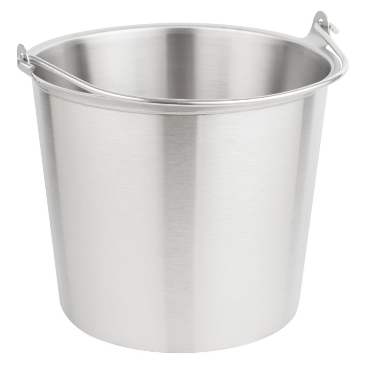 14 ¾-quart stainless steel tapered dairy pail