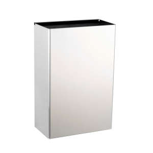 Bobrick, Convertible, 12gal, Satin Finish, Stainless Steel, Rectangle, Receptacle