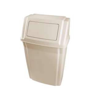 Rubbermaid Commercial, Profile Wall Mount, 15 gal, Resin, Beige, Rectangle, Receptacle