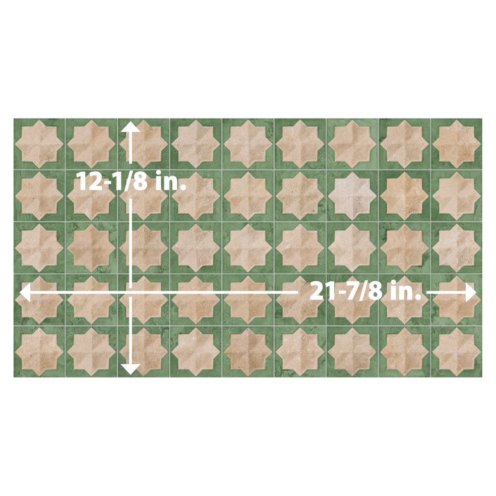 Tetuan Astre Cotto Emerald 12-1/8 in. x 21-7/8 in. Porcelain Wall Tile