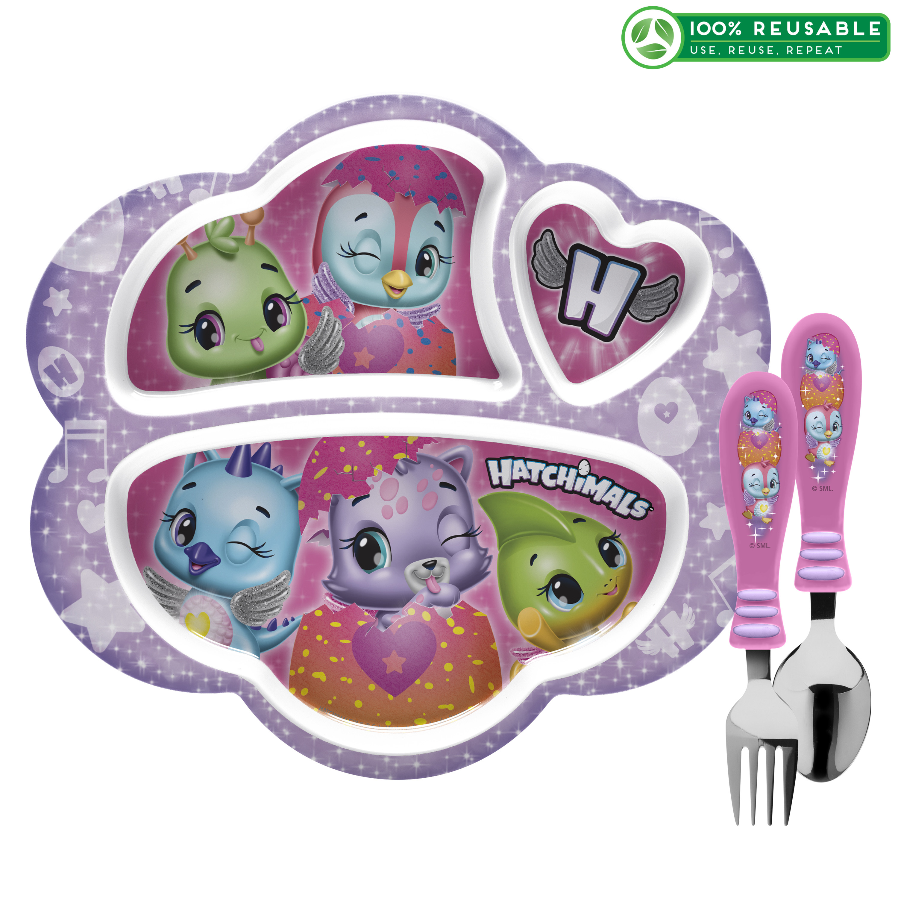 Hatchimals Kid’s Dinnerware Set, Colleggtibles, 3-piece set slideshow image 1 Hatchimals Kid’s Dinnerware Set, Colleggtibles, 3-piece set slideshow image 1