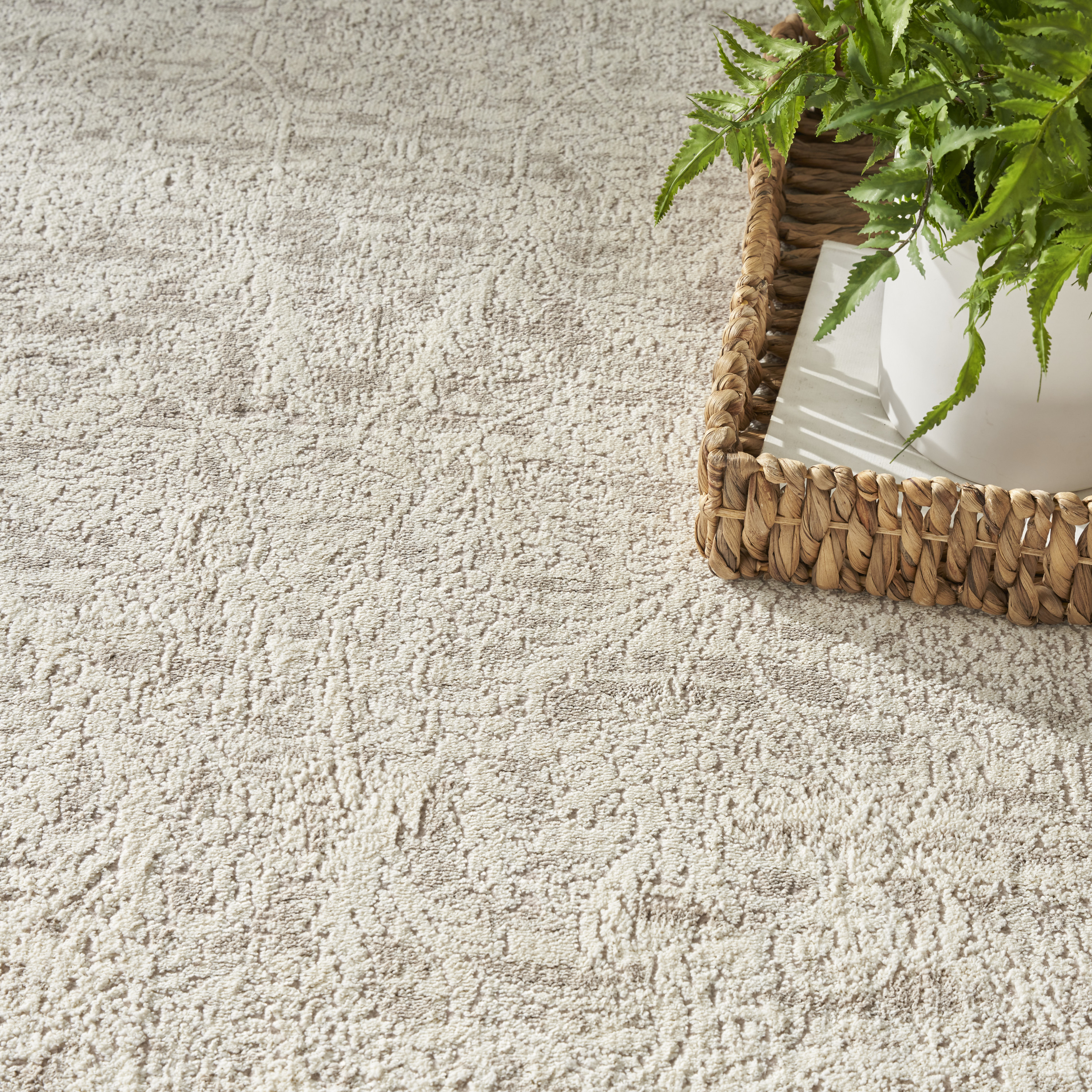 Nourison Eco Cycle 6' x 9' Ivory Beige Vintage Indoor Rug
