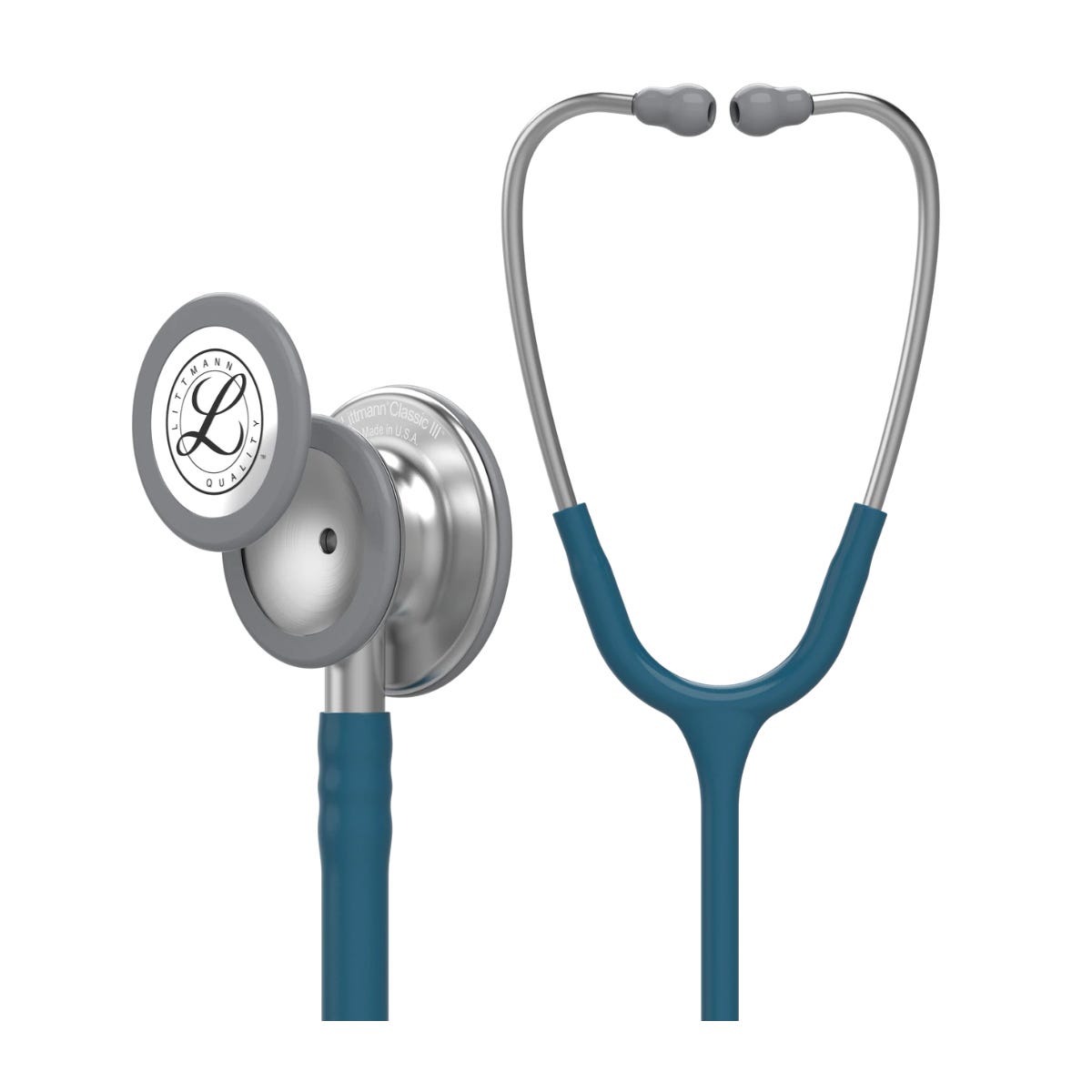 Littmann® Classic III™ 27” Monitoring Stethoscope w/Caribbean Blue Tube and Machined Stainless Steel Chestpiece Finish