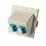 Series II Module 2-Adapter 4-Fiber LC Duplex Multimode Ceramic Alignment Sleeves 2-Unit 45° Angled Exit Aqua