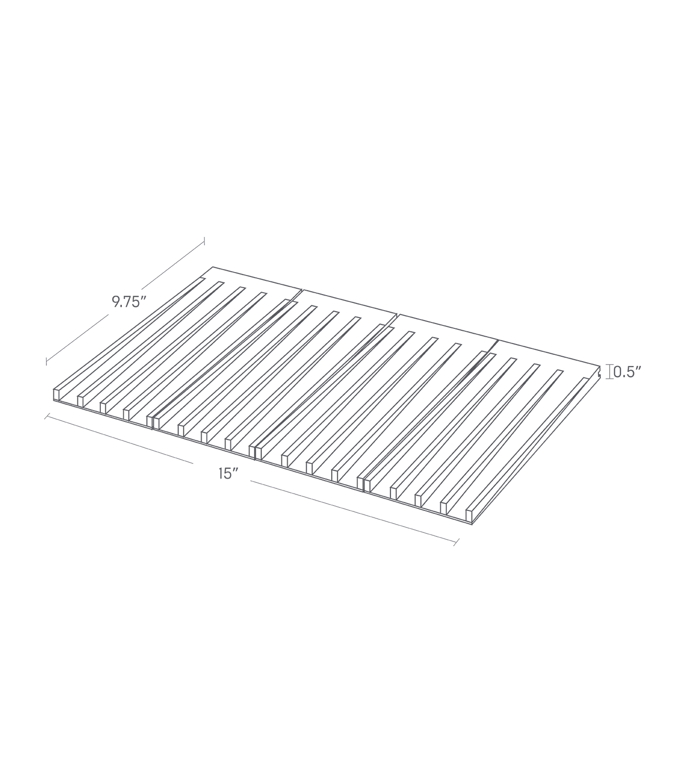 TOWER Folding Dish Drainer Mat and Trivet. 15 inches long, 9.75 inches wide, 0.5 inches tall.