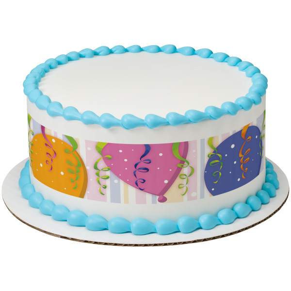 Birthday Star Balloons PhotoCake® Edible Image® Strips
