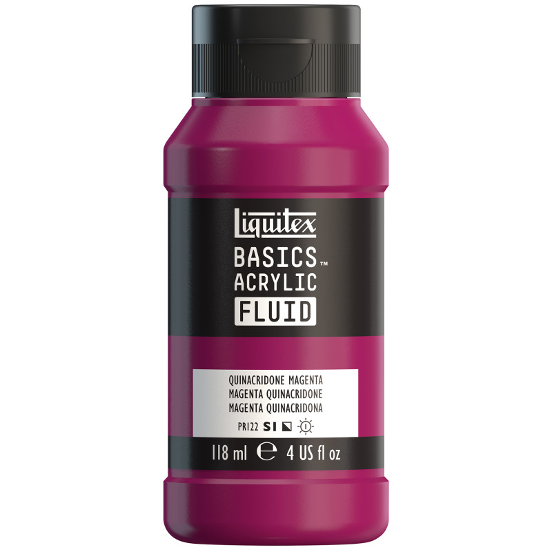 BASICS Acrylic Fluid, 118 mL Bottle, Quinacridone Magenta