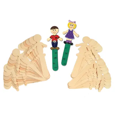 Creativity Street  Natural Wood Craft Sticks, People,  5-1⁄2" Tall, 36 Pieces