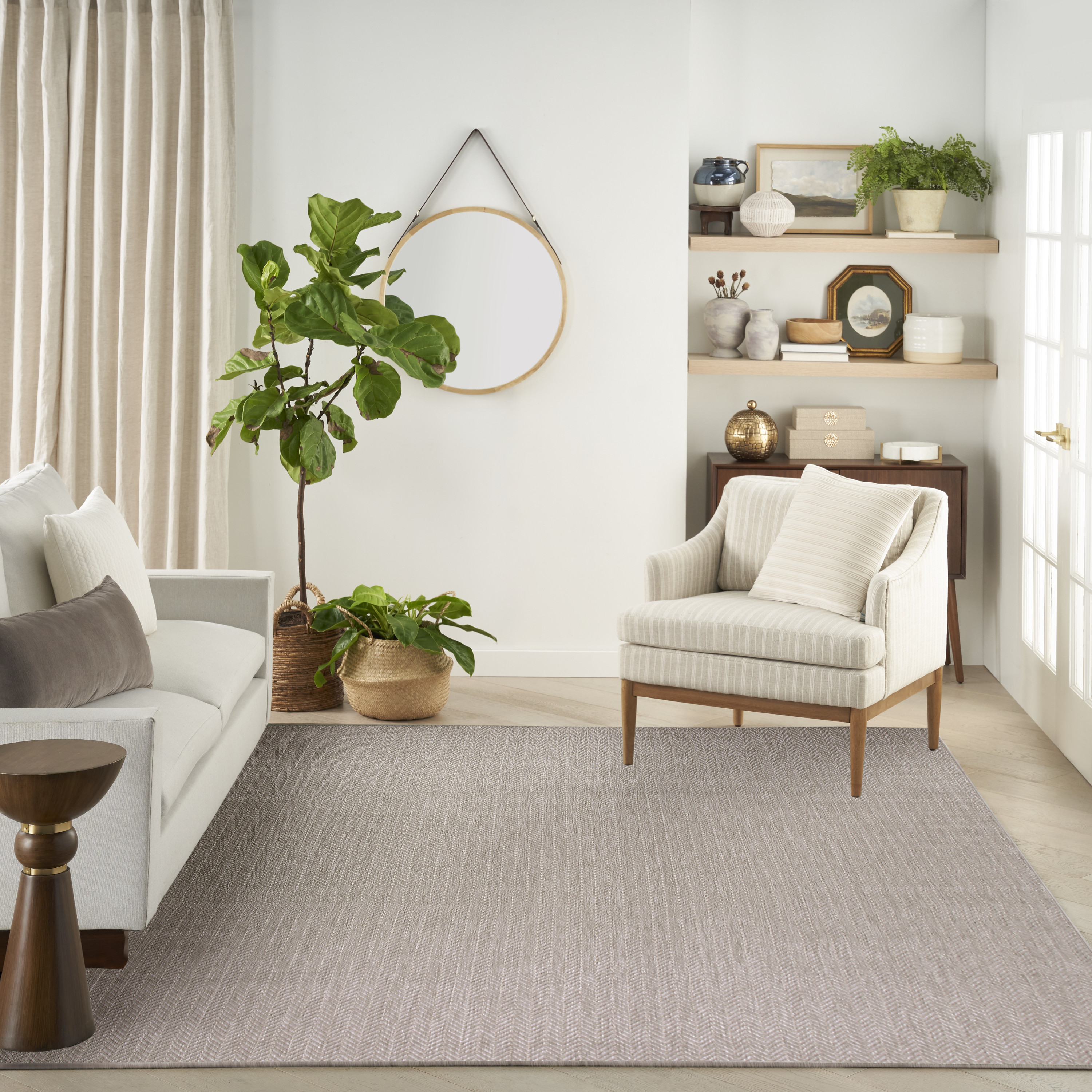 Nourison Horizon Indoor/Outdoor 9' x 12' Grey Modern Rug