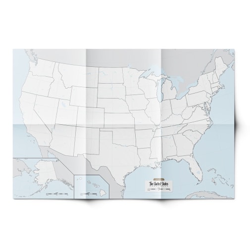 USA/World Double-Sided Laminated Map