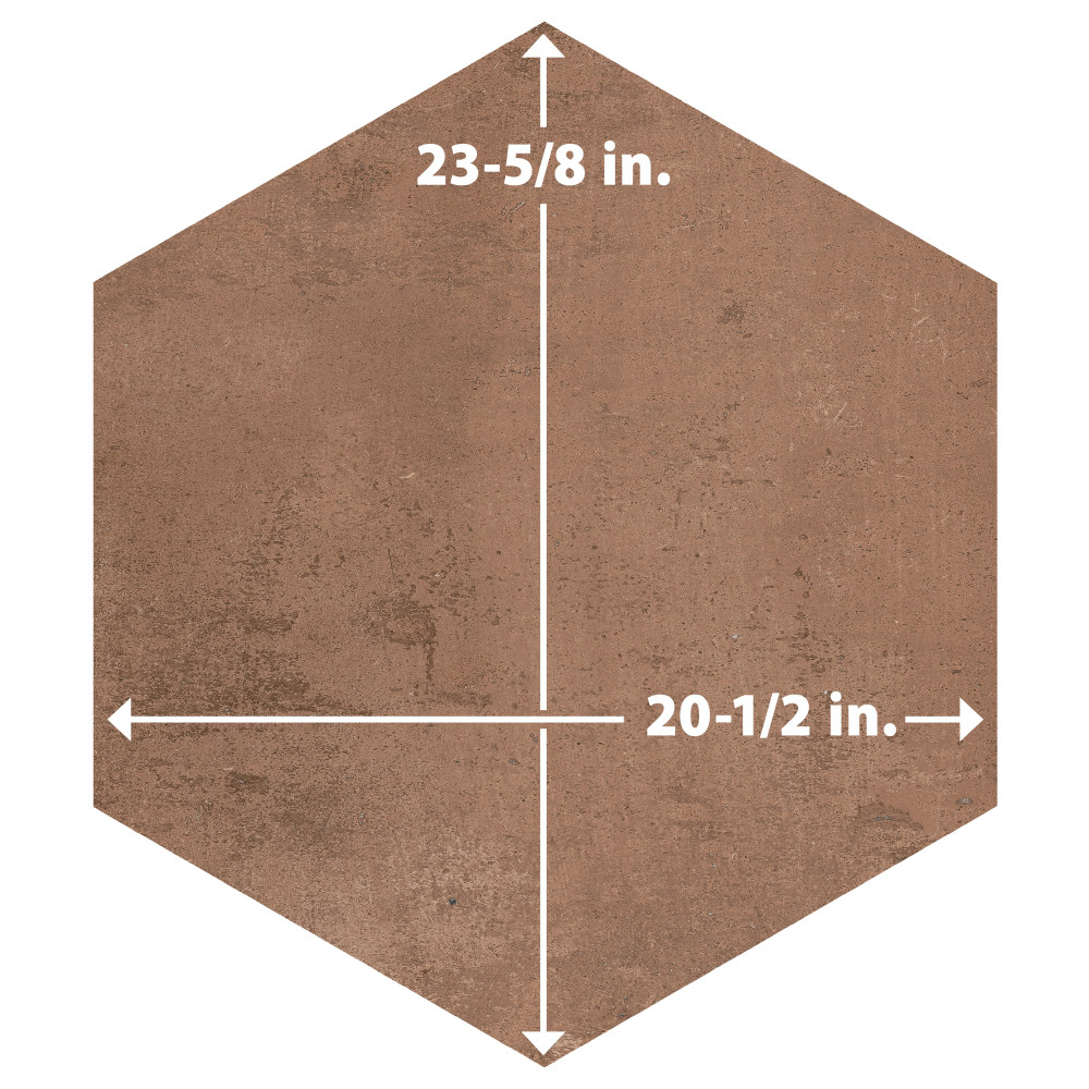 Argillos Hex Terracota 20-1/2 in. x 23-5/8 in. Porcelain Floor and Wall Tile