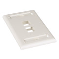NetKey® 1-Gang, Flush Mount Vertical Faceplate, 2-Port, Includes Label and label Covers. Off White