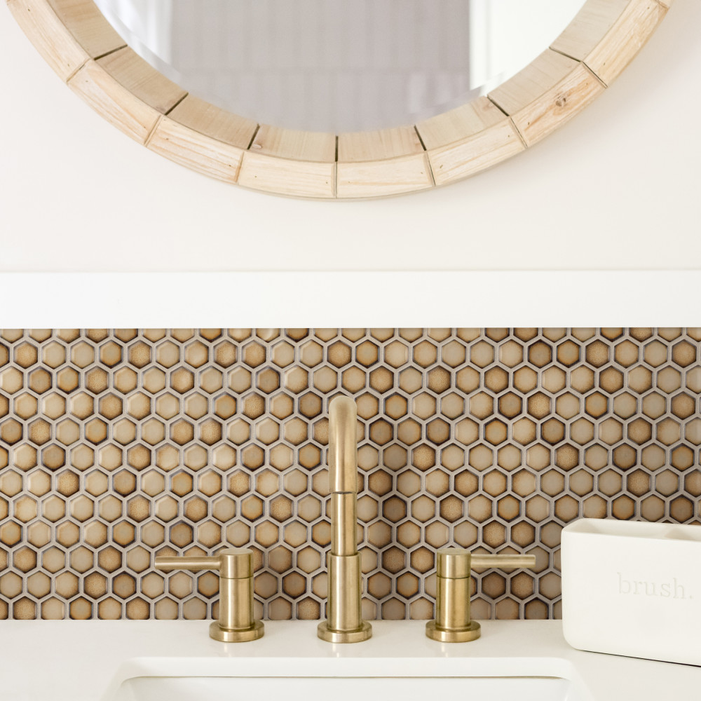 Hudson 1″ Hex Caffe 11-7/8 in. x 13-1/4 in. Porcelain Mosaic Tile