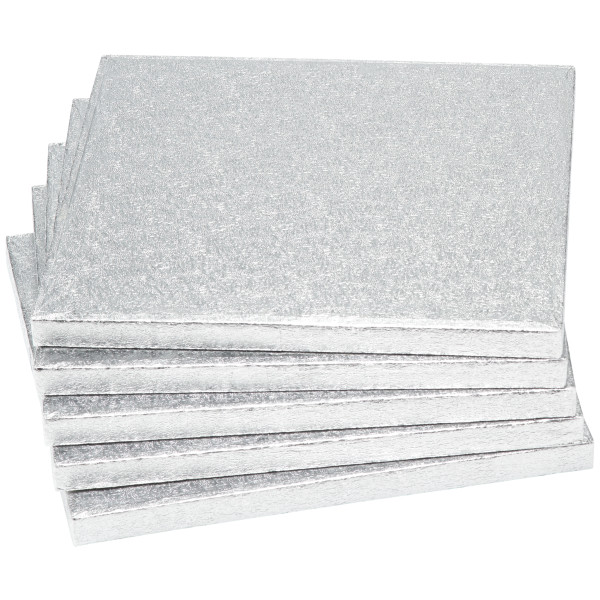 8" Square Silver Foil Cake Board
