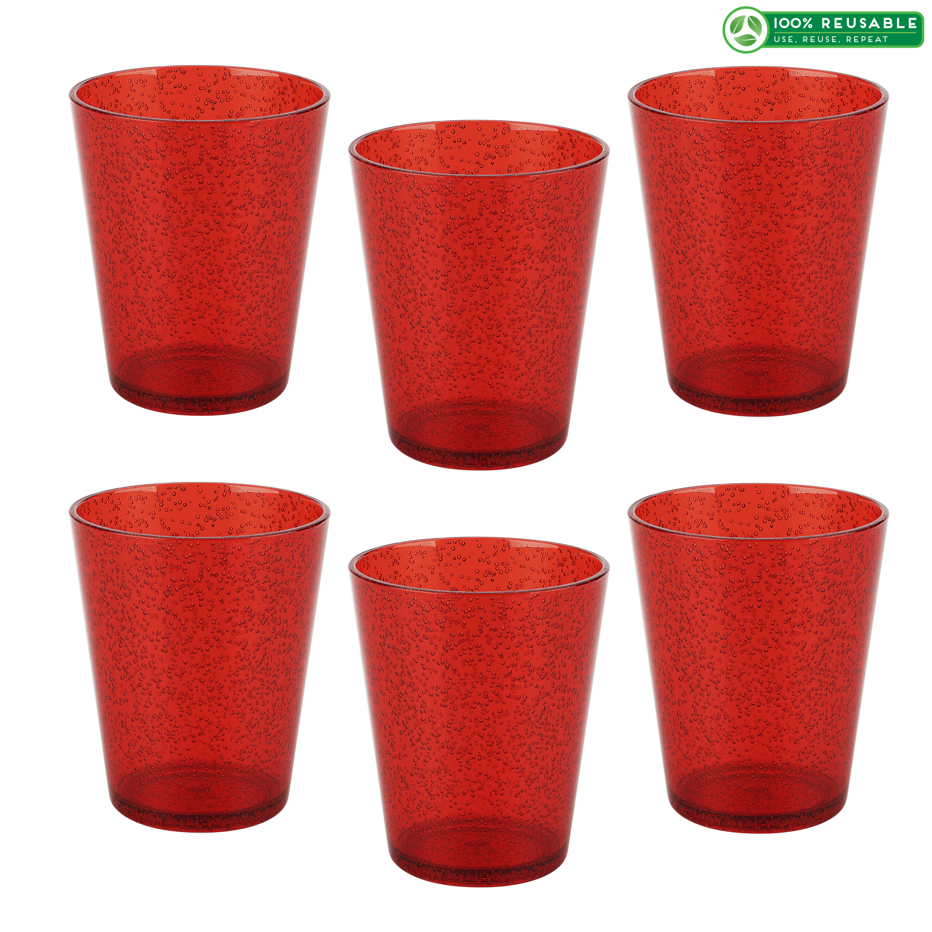 Spritz 16 ounce Old-Fashion Glass, Red slideshow image 1 Spritz 16 ounce Old-Fashion Glass, Red slideshow image 1