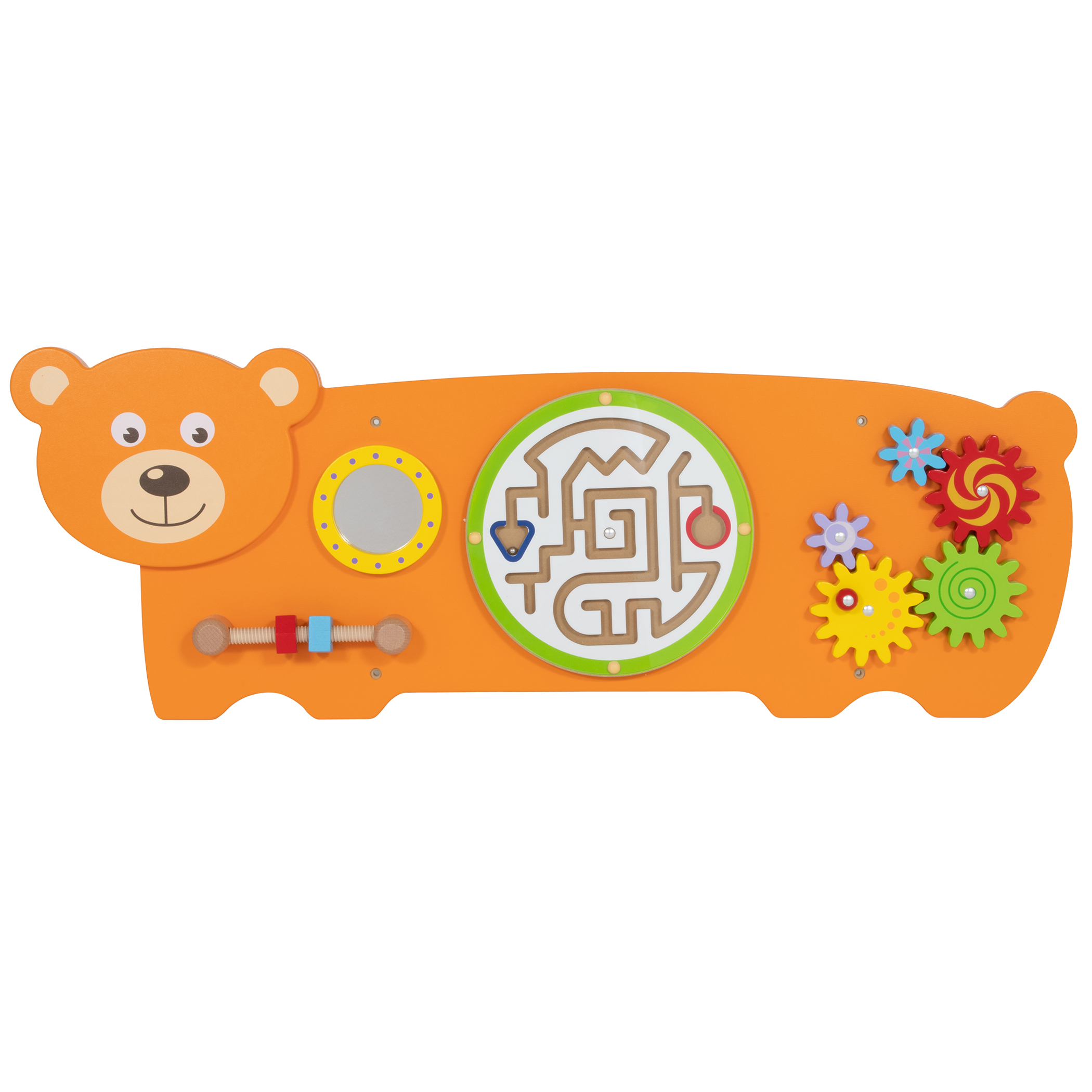 Learning Advantage Bear Activity Wall Panel - 18m+ - Toddler Activity Center