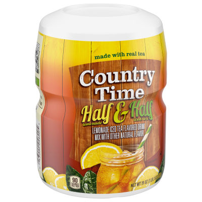 Country Time Half & Half Lemonade Iced Tea Drink Mix, 19 oz Canister