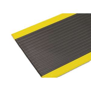 Hillyard, Gator Comfort, Anti-Fatigue Mat, 24"x36", Ribbed Black w Yellow Safety Border