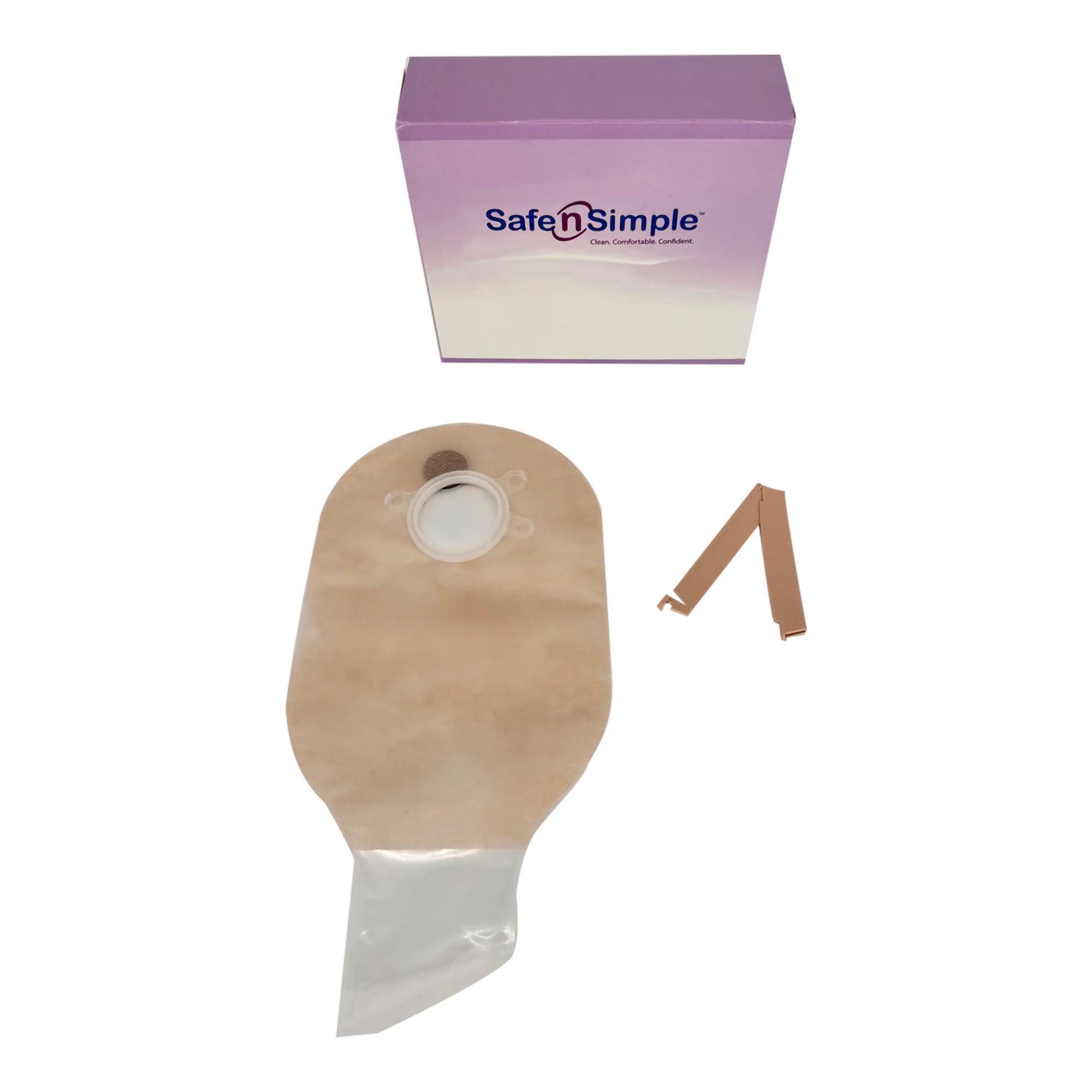 Safe N Simple POUCH, OST W/FLTR FLNG BELT TAB TRNSPRNT 45MM (10/BX 8BX/CS)
