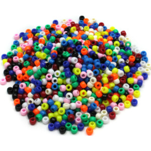 Pony Beads, Assorted Bright Hues, 6 mm x 9 mm, 1000 Pieces