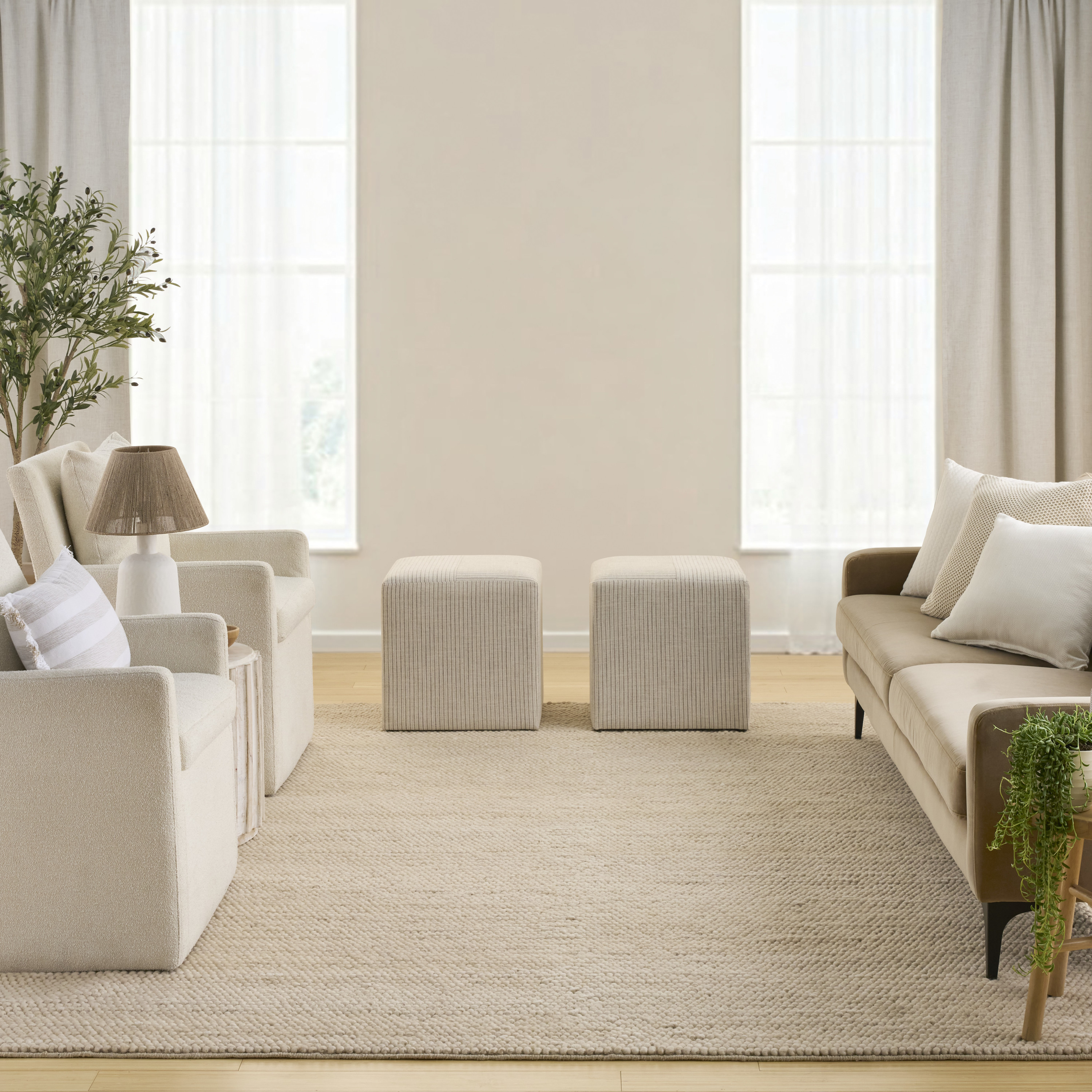 DKNY Pure Knots 9'9" x 13'9" Beige Modern Indoor Rug