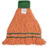 Hillyard, Antimicrobial Blend Looped-End Wet Mop Head with 5" Headband, Medium, Orange
