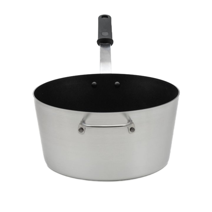 10-quart Wear-Ever® tapered aluminum saucepan with SteelCoat x3™ nonstick coating and silicone handle