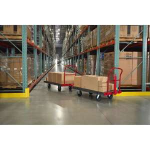 Rubbermaid Commercial, Towable Platform Truck, 30" X 60", Red/Black