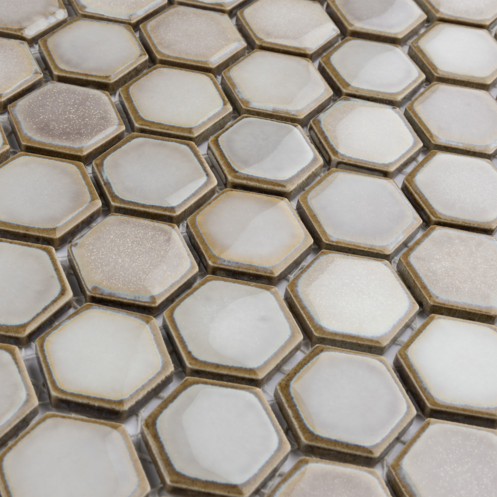 Hudson 1″ Hex Dove Grey 11-7/8 in. x 13-1/4 in. Porcelain Mosaic Tile