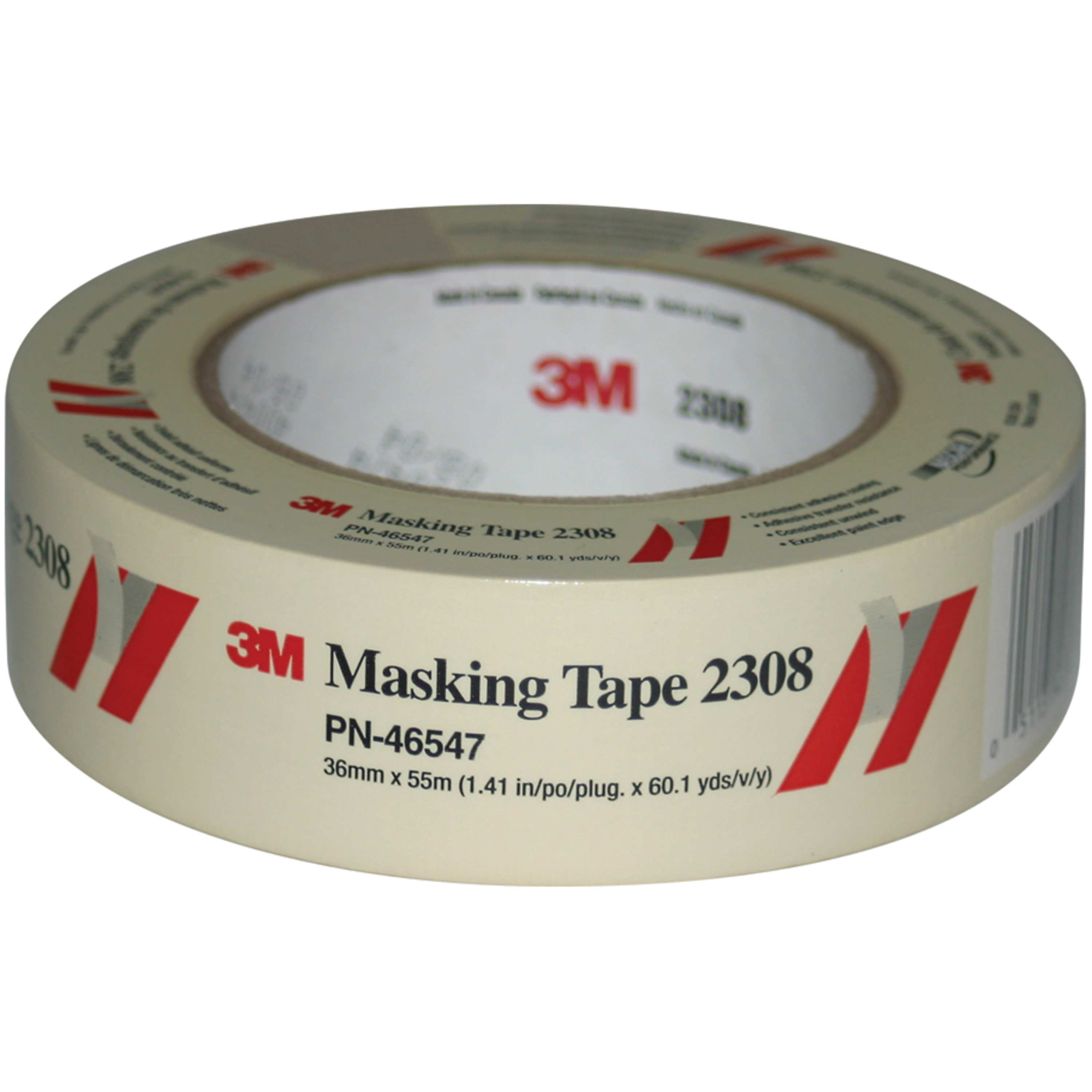 3M™ Masking Tape 2308, 46547, 36 mm x 55 m, 24 rolls per case