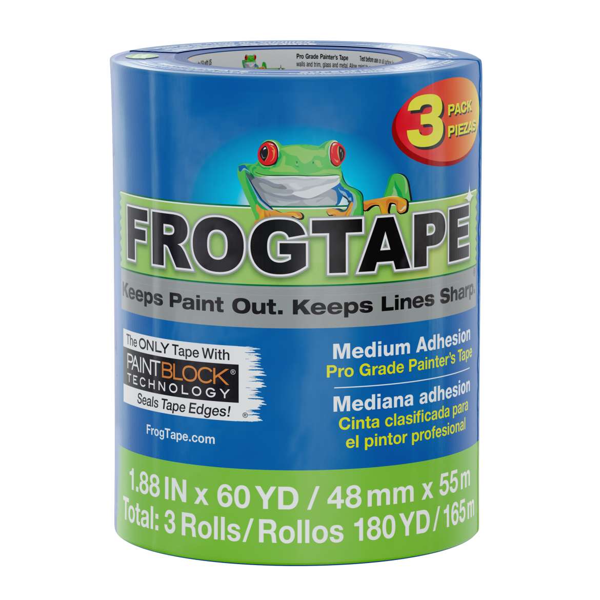 FrogTape® Pro Grade Painter’s Tape – Blue, 3 pk, 1.88 in. x 60 yd.