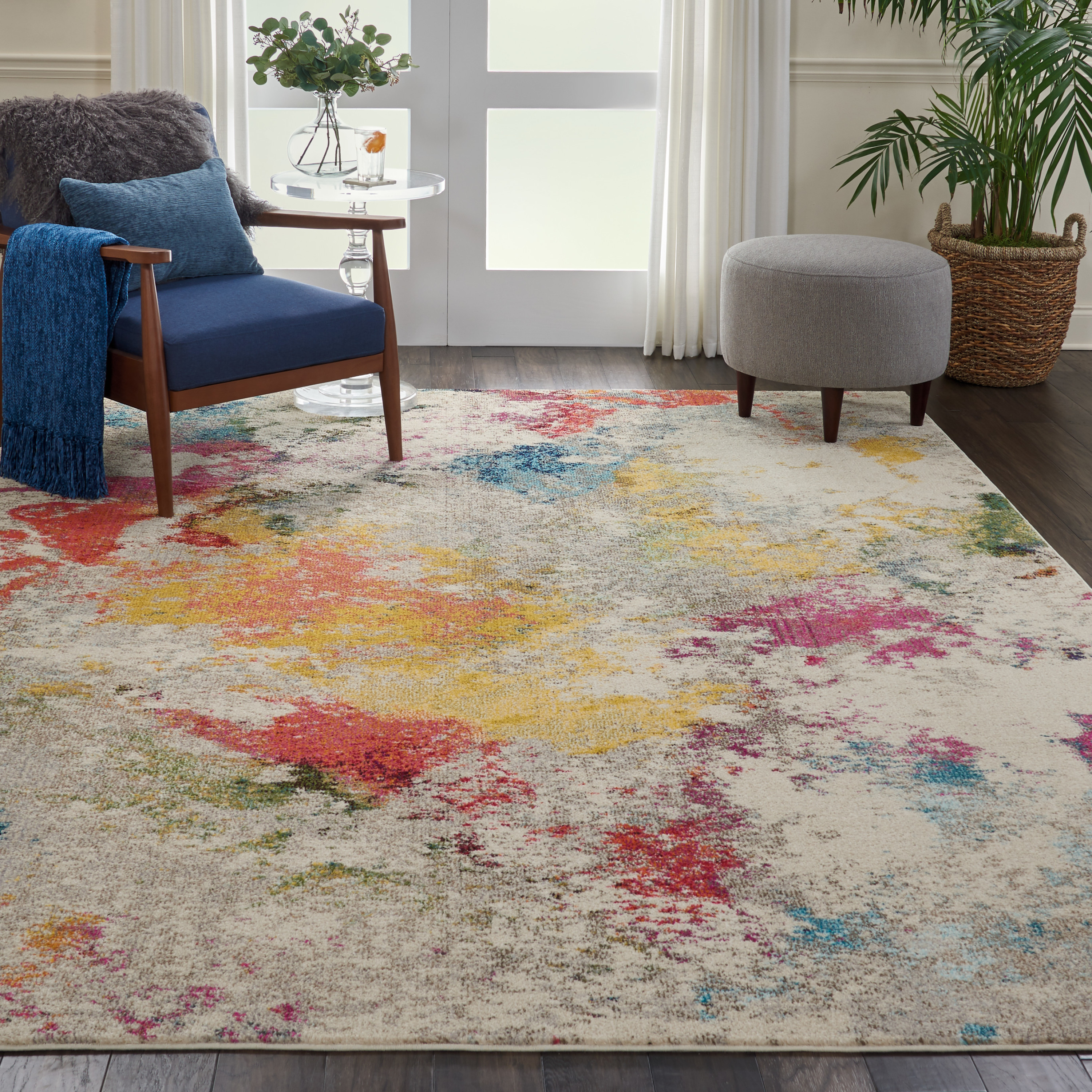 Nourison Celestial 7'10" x 10'6" Ivory Multicolor Modern Indoor Rug