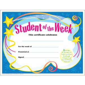Student of The Week Colorful Classics Certificates, 30 ct