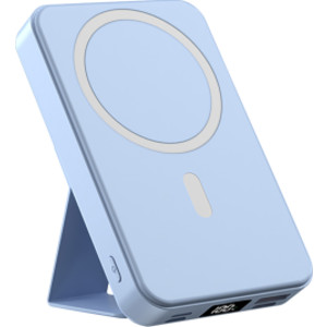 10,000mAh Magnetic Wireless Charge Power Bank with Foldable Stand, Blue