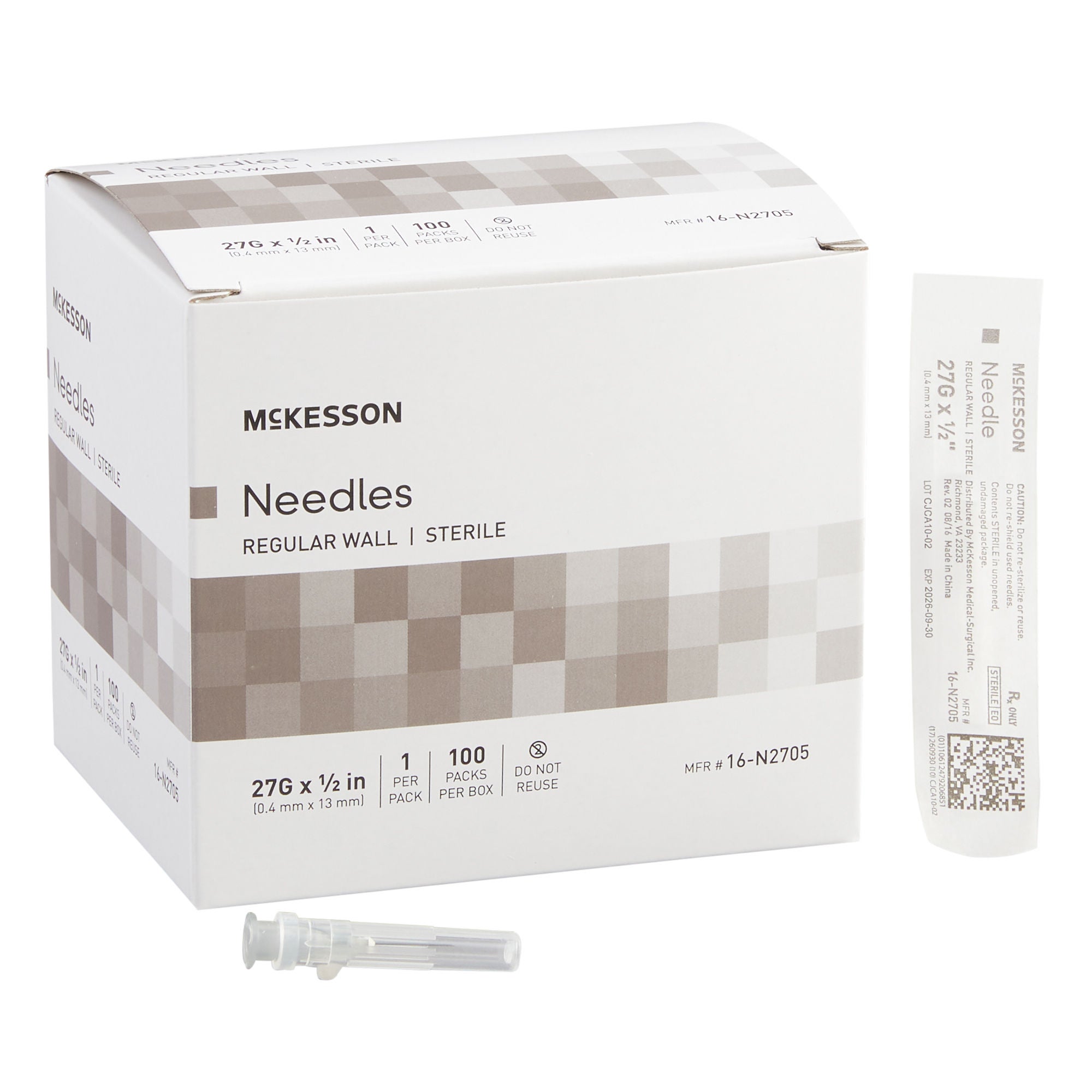 McKesson Hypodermic Needle, 27 Gauge, 1/2 Inch