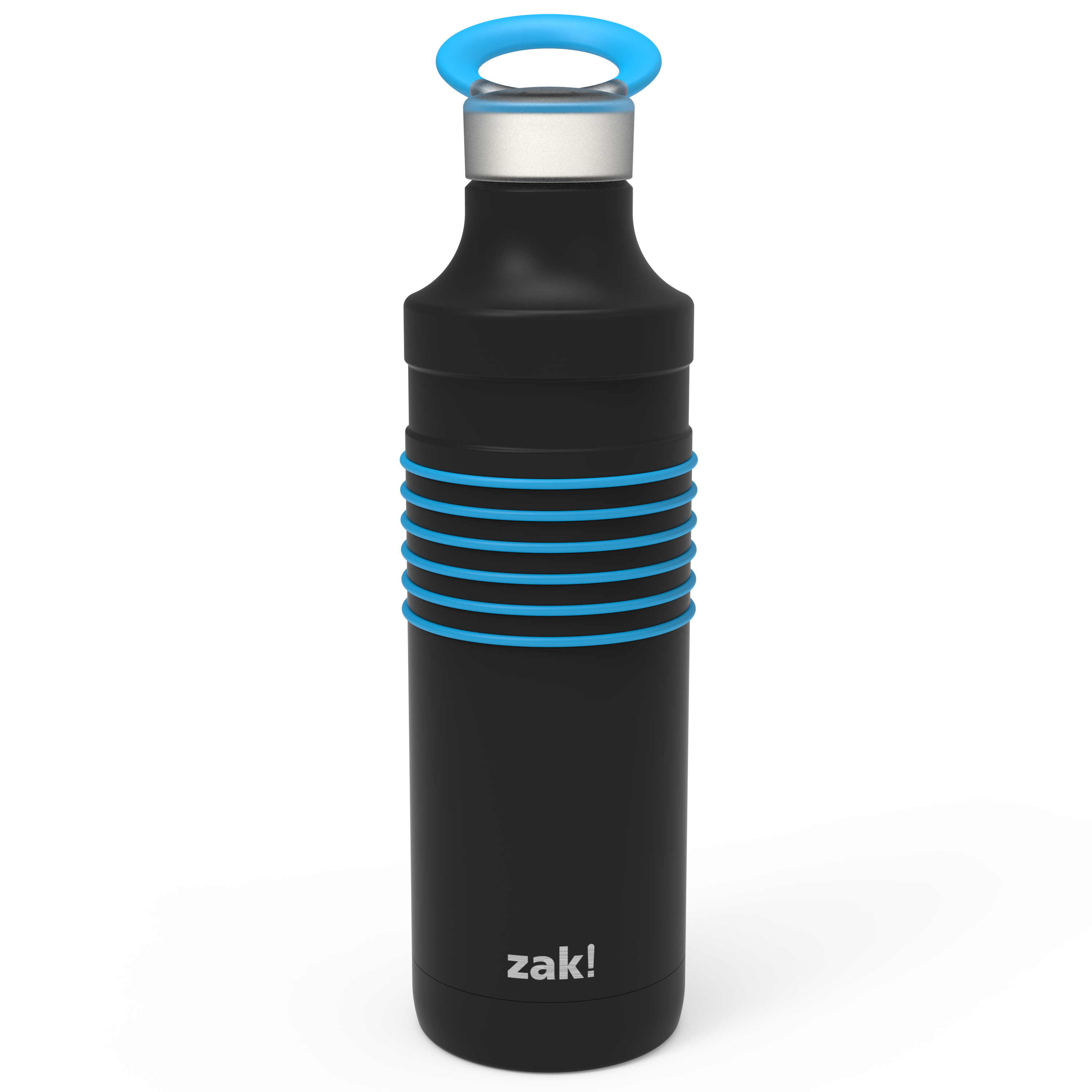 HydraTrak 22 ounce Vacuum Insulated Stainless Steel Tumbler, Black with Blue Rings slideshow image 2 HydraTrak 22 ounce Vacuum Insulated Stainless Steel Tumbler, Black with Blue Rings slideshow image 2